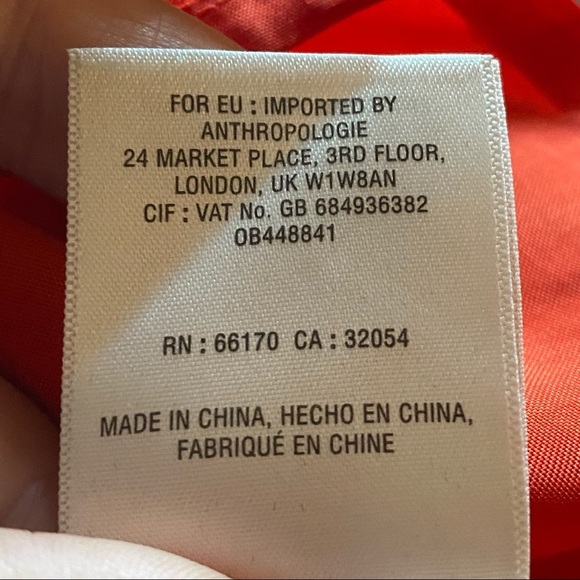 Anthropologie Leifsdottir‎ Hara Peplum Top Red/Orange Sleeveless Size 0 - Picture 7 of 7